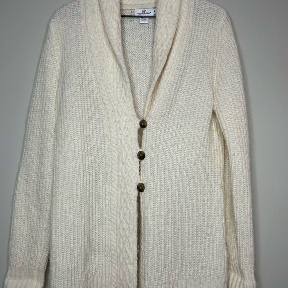Vineyard Vines Cardigan Sweater Size M Shawl Neck Merino Wool Alpaca Blend - Picture 3 of 8